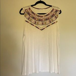 ACOS&A | White Tank with Detailed Neckline